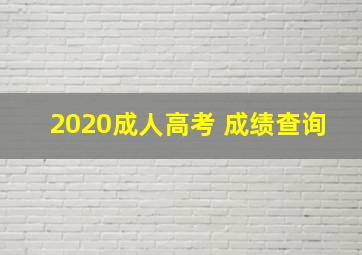 2020成人高考 成绩查询